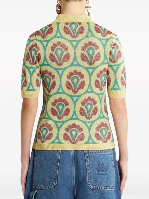 ETRO jacquard knit polo shirt - Yellow