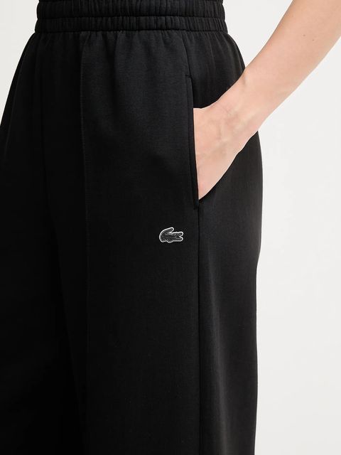 Lacoste spodnie dresowe kolor czarny gładkie