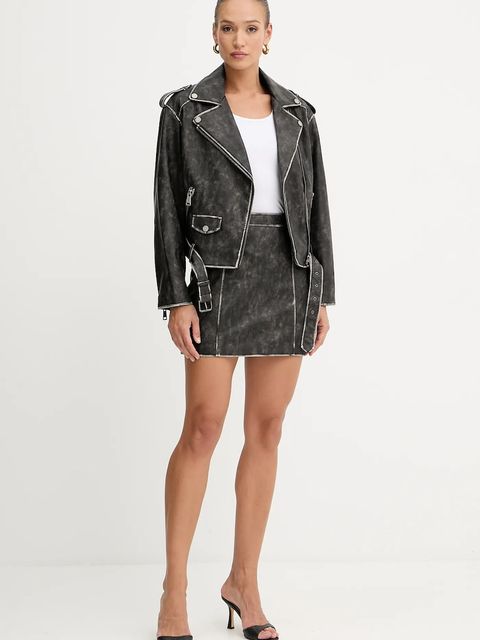 Guess ramoneska CHARLENE kolor czarny przejściowa oversize W5YL04 WHDI0 - zdjęcie produktu nr 2