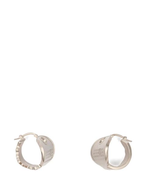MM6 Maison Margiela numeric-engraved hoop earrings - Silver