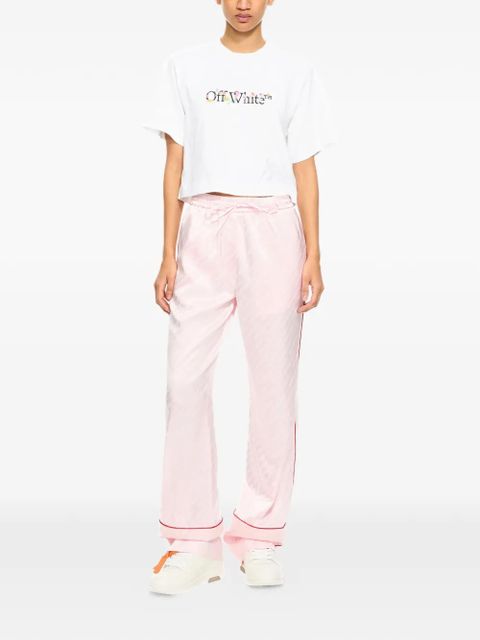 Off-White jacquard satin pajama trousers - Pink - zdjęcie produktu nr 2