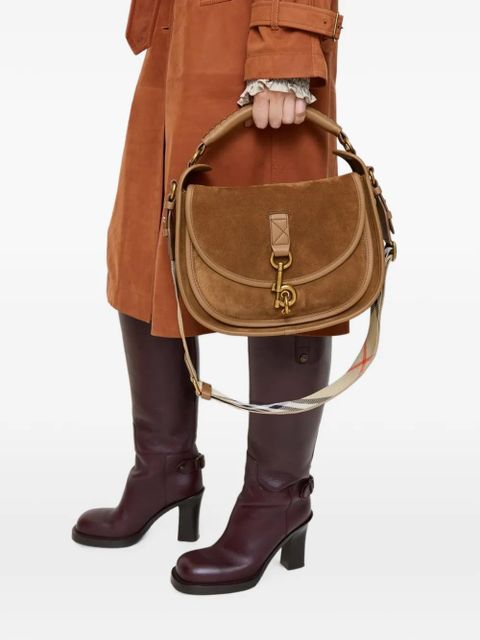 Burberry small B-clip cross body bag - Brown