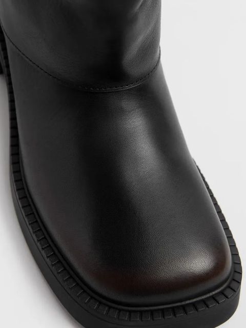 Miista kozaki skórzane Leala damskie kolor czarny na płaskim obcasie E8_3963 - zdjęcie produktu nr 2