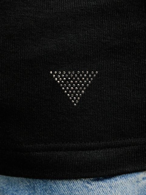 Guess sweter ANITA damski kolor czarny lekki z półgolfem W4BP14 KCGM2