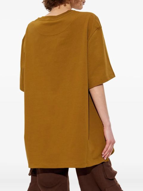 The Attico embroidered side-slit T-shirt - Brown