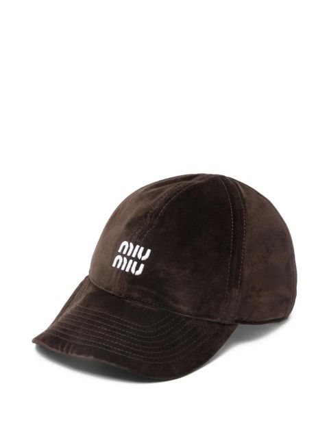 Miu Miu velvet cap - Brown - zdjęcie produktu nr 1