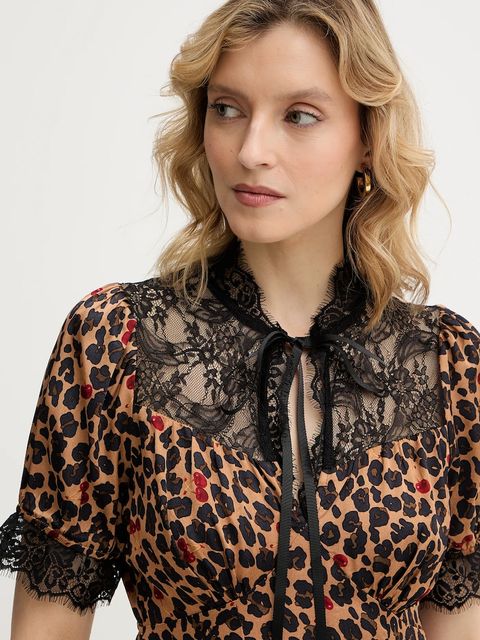 Never Fully Dressed sukienka Cherry Mini Lyla kolor brązowy mini prosta NFDDR3246