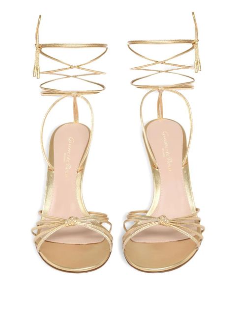 Gianvito Rossi knot-detail lace-up sandals - Gold