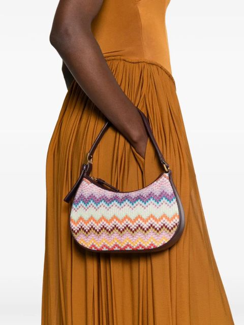 Missoni mini zigzag-knit leather-trim shoulder bag - Purple - zdjęcie produktu nr 2