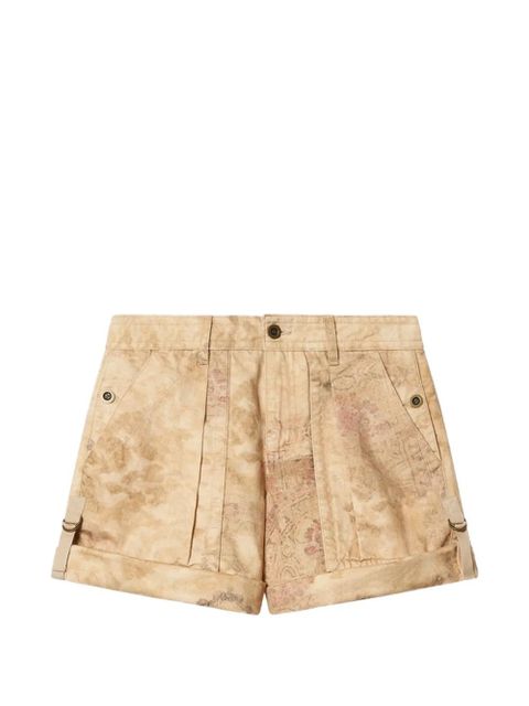 ISABEL MARANT Calissy abstract-print shorts - Neutrals - zdjęcie produktu nr 1