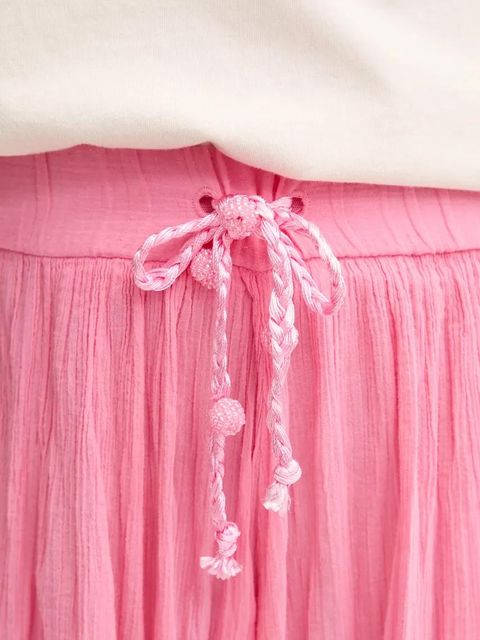 Pinko spodnie bawełniane damskie kolor różowy szerokie high waist 104756 A2G4