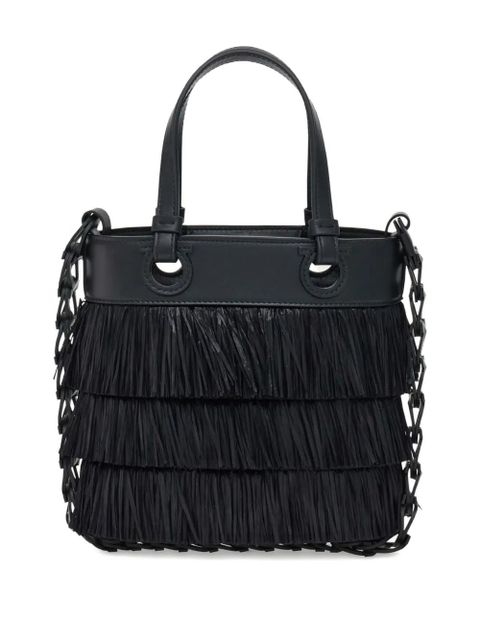 Ferragamo layered-fringe tote bag - Black