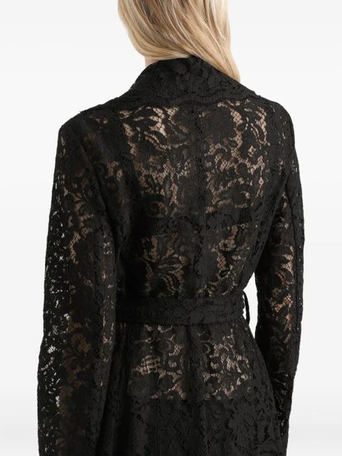 Dolce & Gabbana lace belted coat - Black