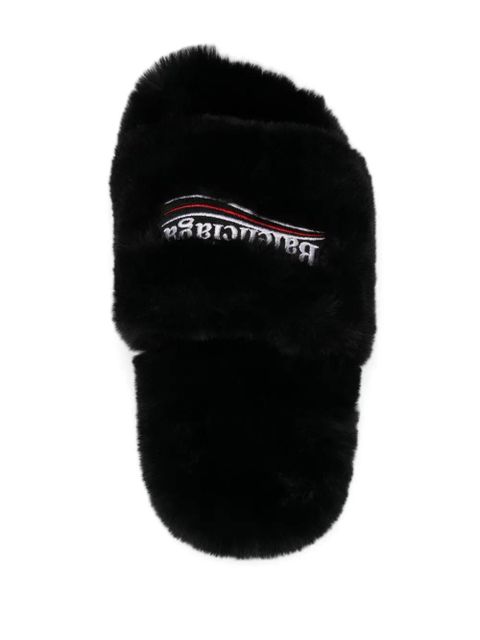Balenciaga Furry slides - Black
