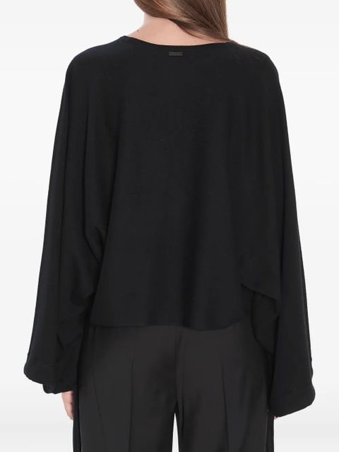 Max Mara Frais batwing gathered-cuff sweater - Black