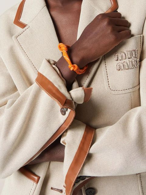 Miu Miu logo-charm rope bracelet - Orange