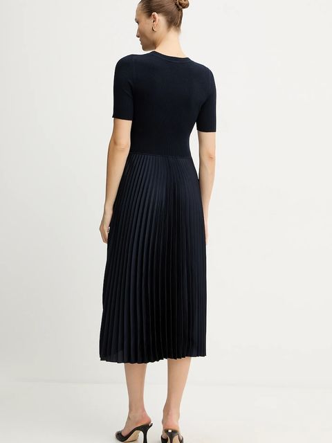 BOSS sukienka kolor granatowy midi rozkloszowana 50535658 - zdjęcie produktu nr 2