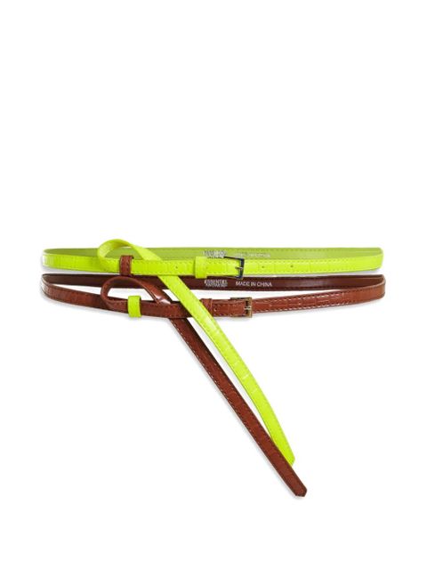 Essentiel Antwerp silver-tone buckle stacked belt - Yellow - zdjęcie produktu nr 1