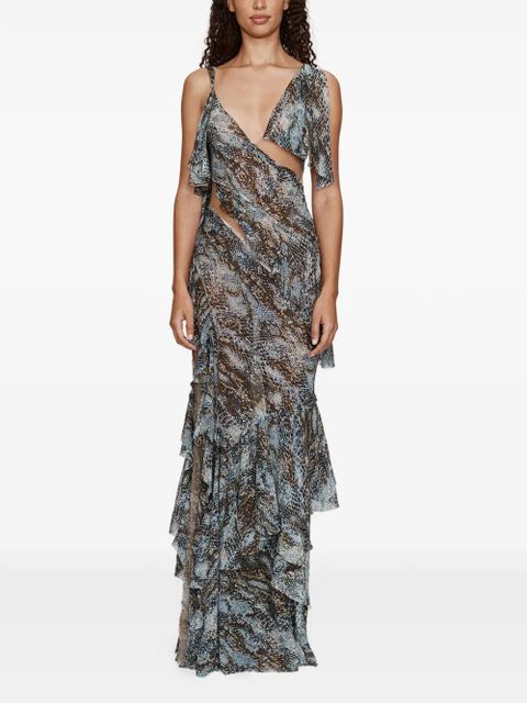 Christopher Esber Unravelled cut-out ruffled dress - Blue - zdjęcie produktu nr 1