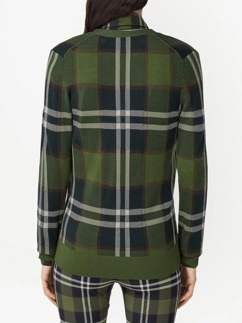 Burberry tartan-print V-neck cardigan - Green