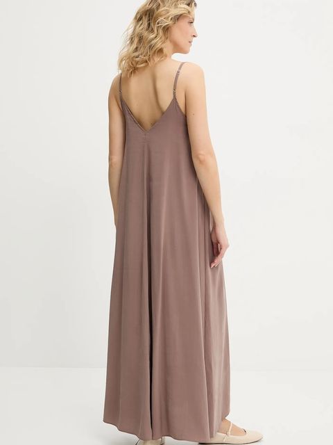 Answear.LAB sukienka kolor brązowy maxi rozkloszowana - zdjęcie produktu nr 2