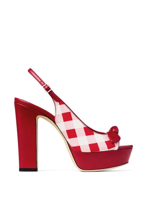 Jimmy Choo bow checked sandals - Red - zdjęcie produktu nr 1