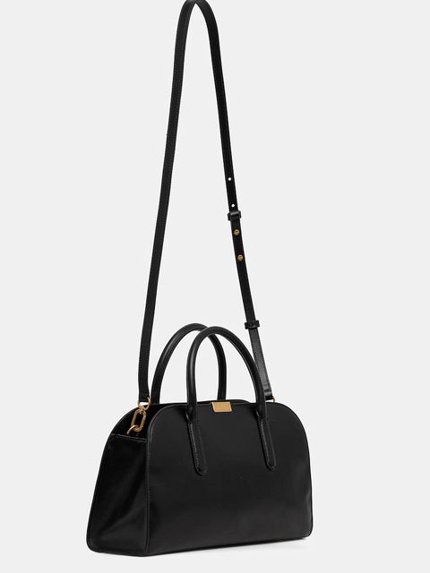 Tommy Hilfiger torebka skórzana kolor czarny AW0AW18205