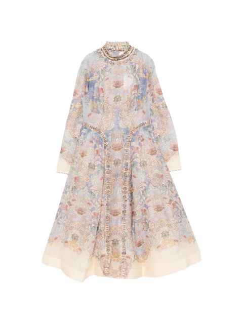 ZIMMERMANN Rebellion floral-print midi dress - Blue - zdjęcie produktu nr 1