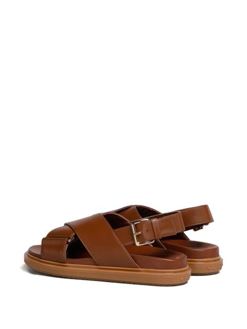 Marni cross-strap leather sandals - Brown - zdjęcie produktu nr 2