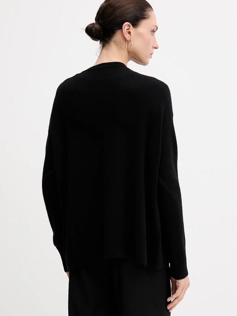 Sisley sweter z dodatkiem wełny damski kolor czarny lekki 18AYM103K - zdjęcie produktu nr 2