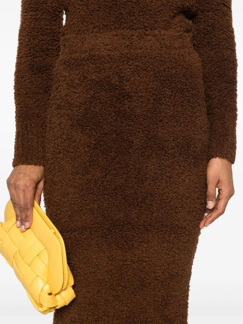 Self-Portrait knitted maxi skirt - Brown