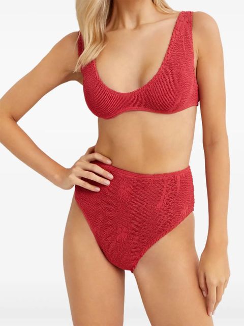 Bond-eye palm-print scout bikini top - Red