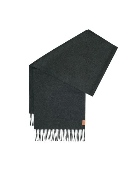 LOEWE fringed cashmere scarf - Grey - zdjęcie produktu nr 2