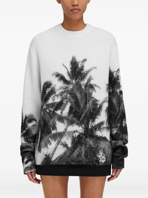 Ferragamo palm-tree print sweatshirt - White