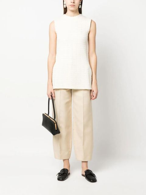 Jil Sander sleeveless zigzag-pattern sweatshirt - White - zdjęcie produktu nr 2