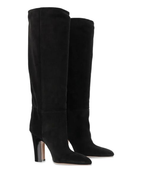 Paris Texas Alizze suede pointed-toe knee-high boots - Black
