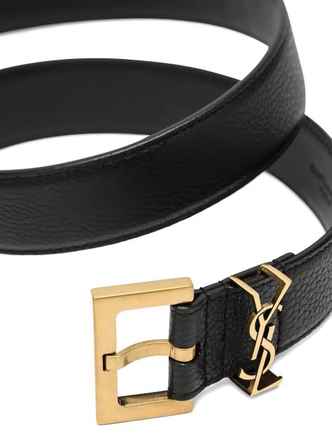Saint Laurent Cassandre logo-buckle belt - Black - zdjęcie produktu nr 2