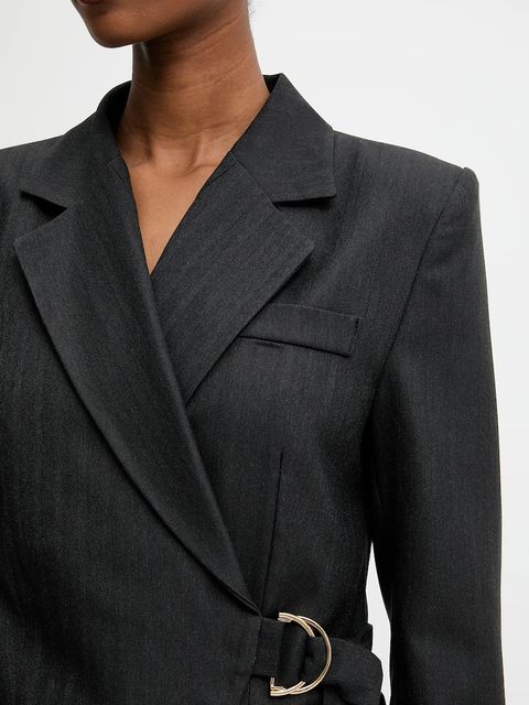 Answear.LAB marynarka kolor szary jednorzędowa gładka