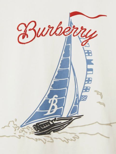 Burberry Sailboat-print cotton T-shirt - White
