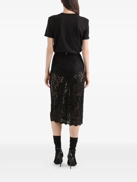 Dolce & Gabbana cordonetto lace-trim midi skirt - Black