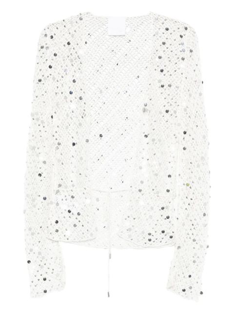 Paris Georgia Vera sequin-embellished top - Neutrals - zdjęcie produktu nr 1