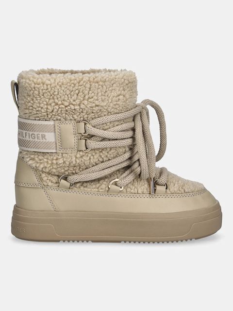 Tommy Hilfiger śniegowce FAUX SHEARLING SNOWBOOT kolor beżowy FW0FW08788