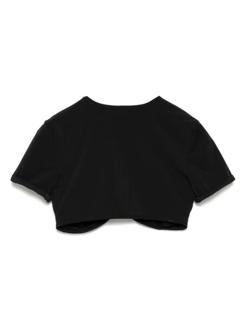 Christopher Esber Ruched Orbit Crop T-shirt - Black - zdjęcie produktu nr 2