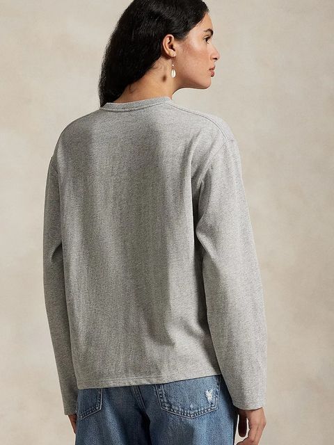 Polo Ralph Lauren longsleeve bawełniany kolor szary 211967105 - zdjęcie produktu nr 2