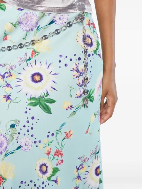 Rabanne floral chain skirt - Blue