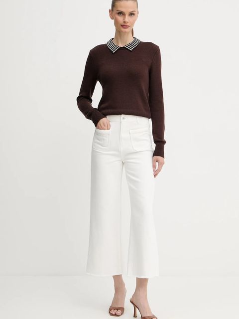 Pinko sweter z domieszką wełny damski kolor brązowy 105530 A2S4 - zdjęcie produktu nr 2