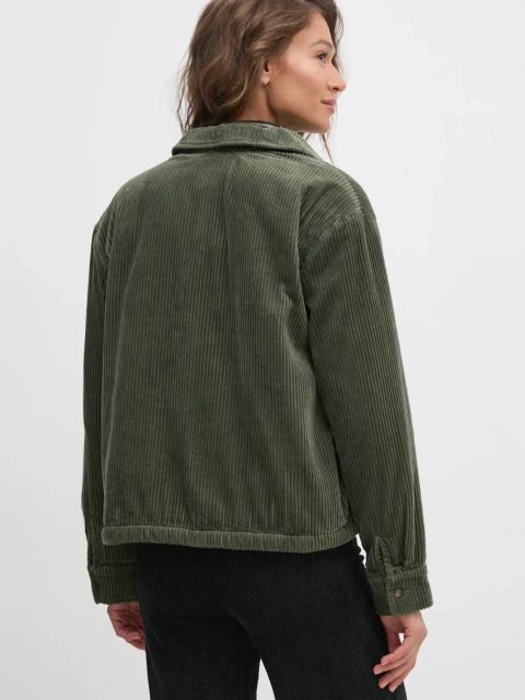 United Colors of Benetton kurtka sztruksowa kolor zielony przejściowa 2HKTDN06O