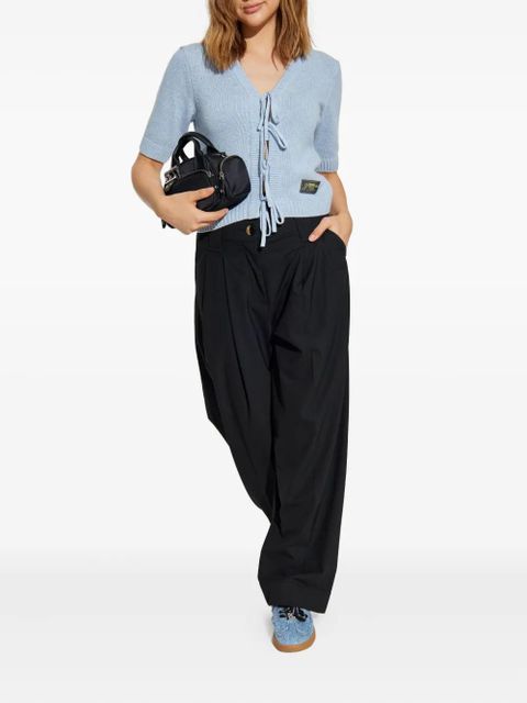 GANNI tie-fastening half-sleeved cardigan - Blue - zdjęcie produktu nr 2