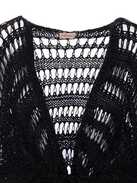 TWINSET lurex mesh fringe dress - Black
