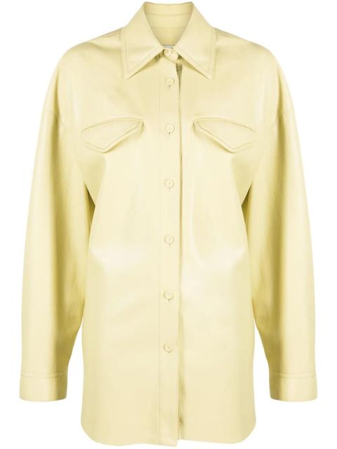 Nanushka Kaysa faux-leather shirt - Green - zdjęcie produktu nr 1